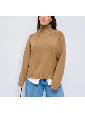 MICHAEL Michael Kors Chunky Ribbed Funnel-Neck Sweater -XL